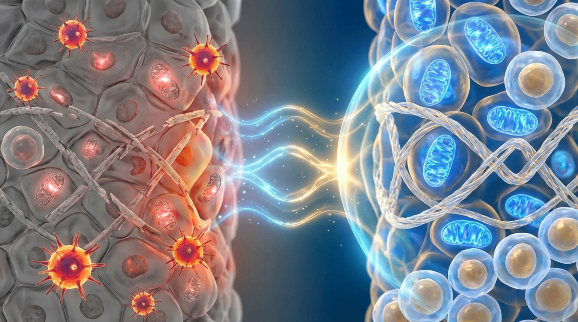 Cellular regeneration and rejuvenation process illustration